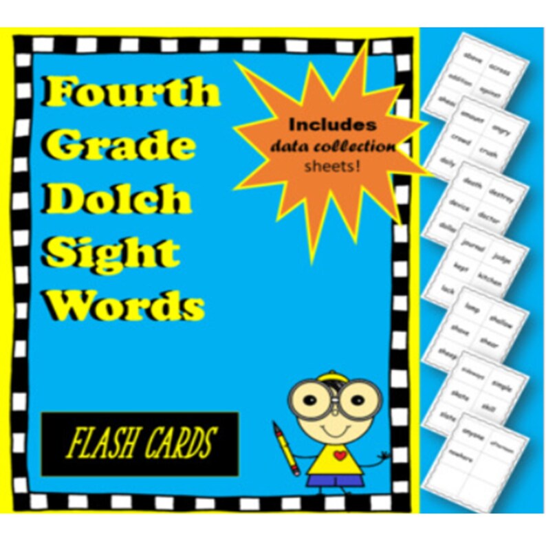 Fourth Grade Sight Words Flash Cards for Teachers and Home School, No ...
