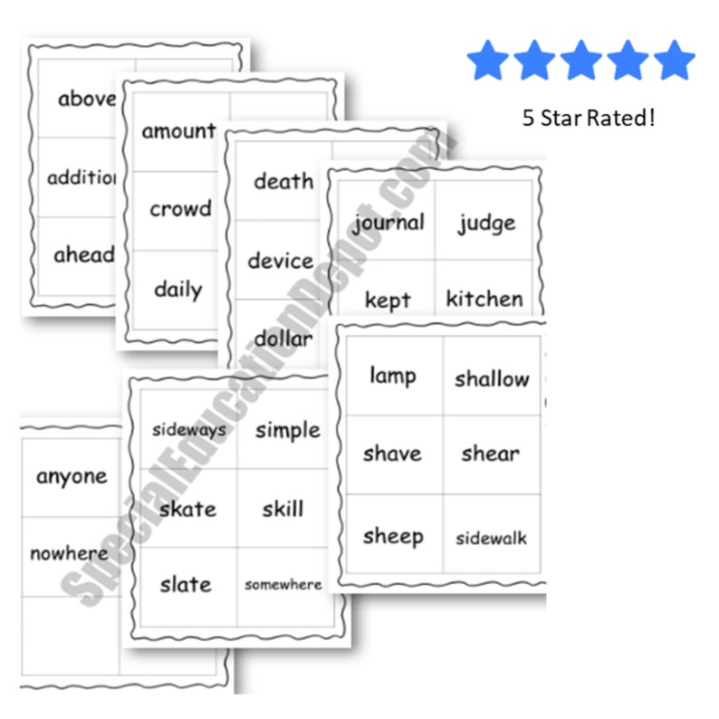 Fourth Grade Sight Words Flash Cards for Teachers and Home School, No ...