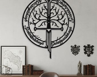 One Ring Wall Art,Tolkien Middle Earth Metal Decor,Elvish Metal Wall Decor,Middle Earth Sign,Fantasy One Ring Metal Art