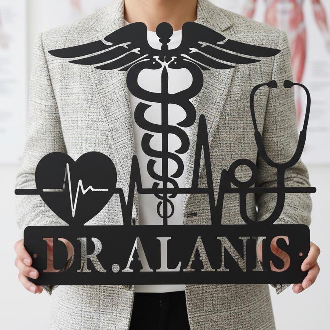Doctor Prom Sign Custom Doctor Name Sign,caduceus Medical Wall Art,personalized ...