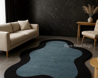Hand Tufted Wool Rug: Irregular Shape Abstract Rug - Etsy