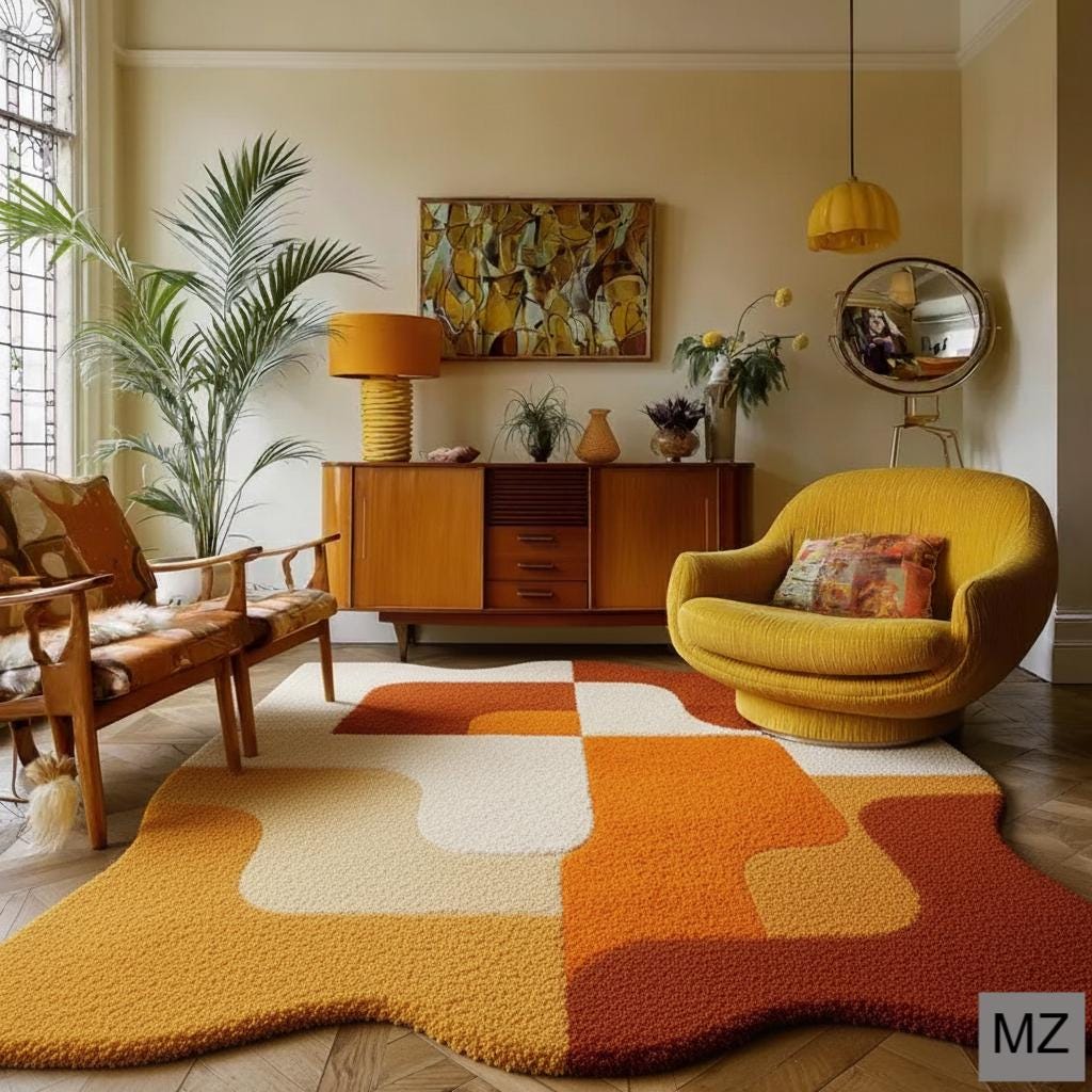 1950s modern rug - Etsy 日本