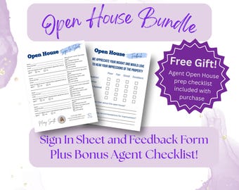 Open House Sign in Sheet | Open House Feedback Form | Open House Forms | Realtor Forms |