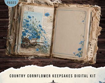 Country Cornflower Keepsakes junk journal kit (Digital Download)