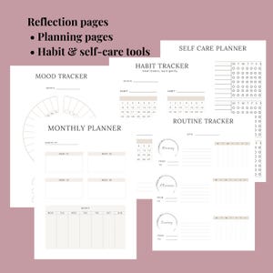 Printable Life Reset Planner, Self Care Habit Tracker (Instant Download) image 6