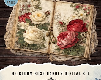 Heirloom Rose Garden digital kit, 22 Printable Pages (Digital download)
