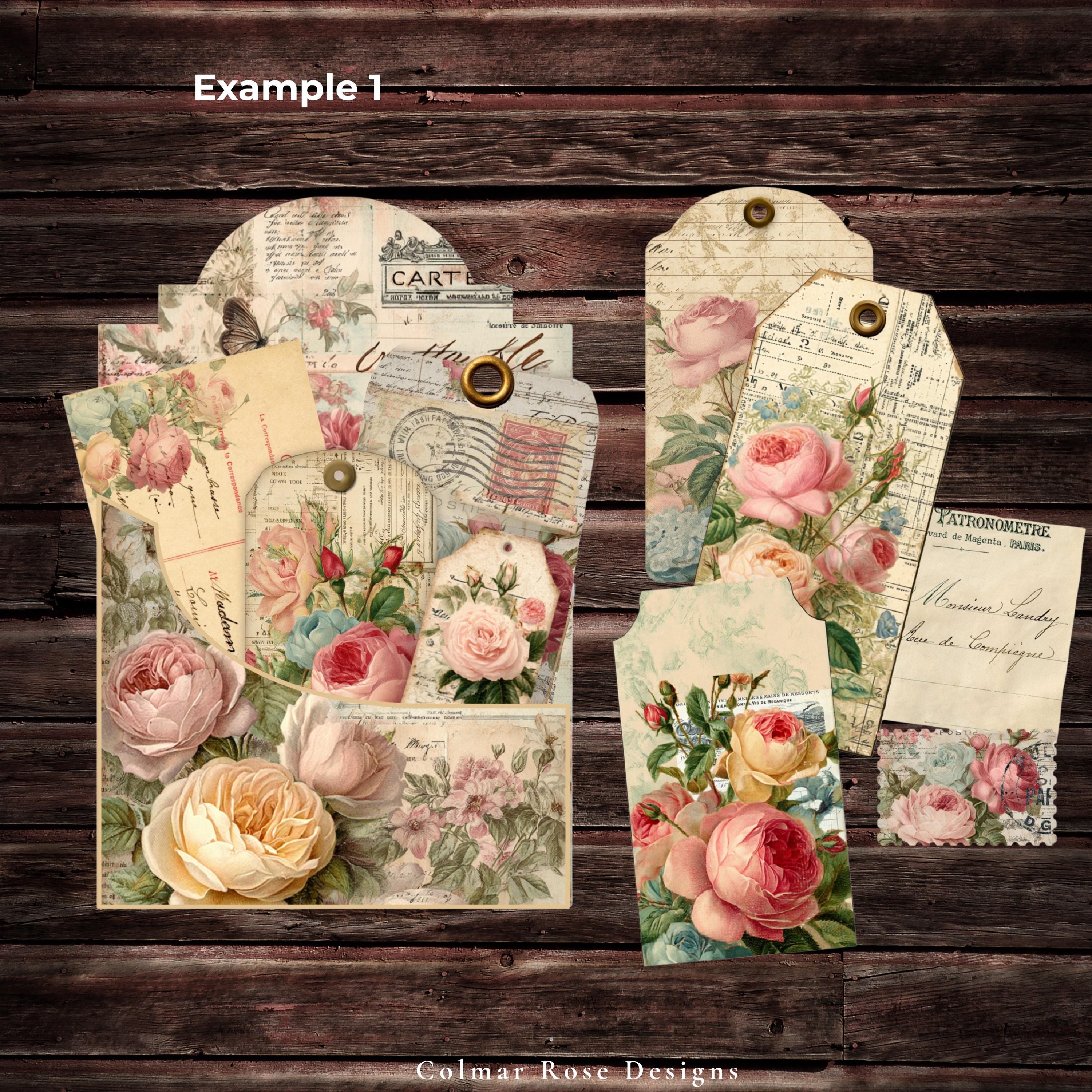 French Shabby Chic Loaded Tag Kit, Printable Ephemera Pages - Etsy