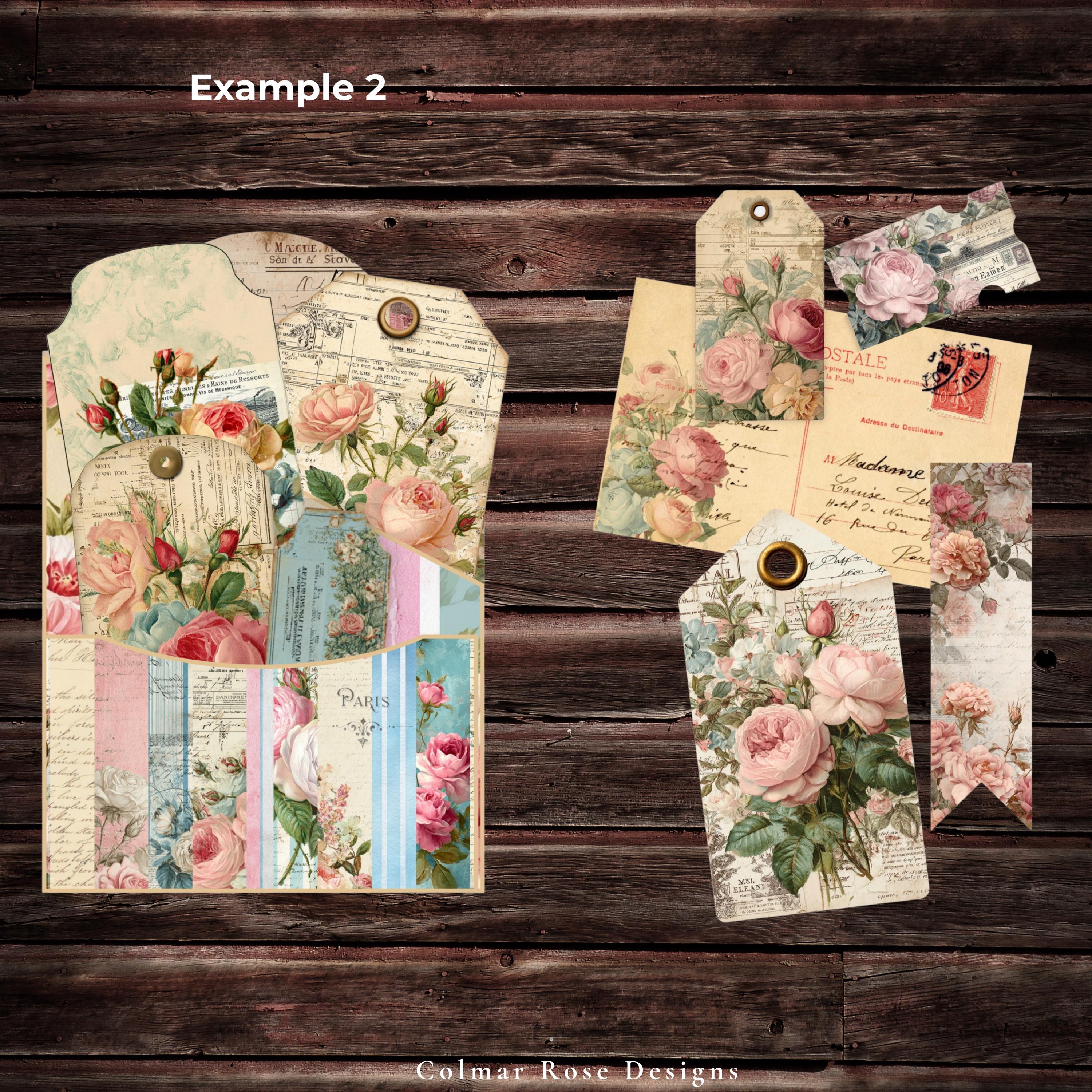French Shabby Chic Loaded Tag Kit, Printable Ephemera Pages - Etsy