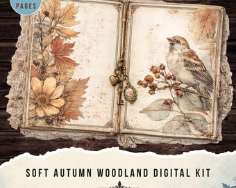 Soft Autumn Woodland digital kit, 22 Pages (Digital Download)