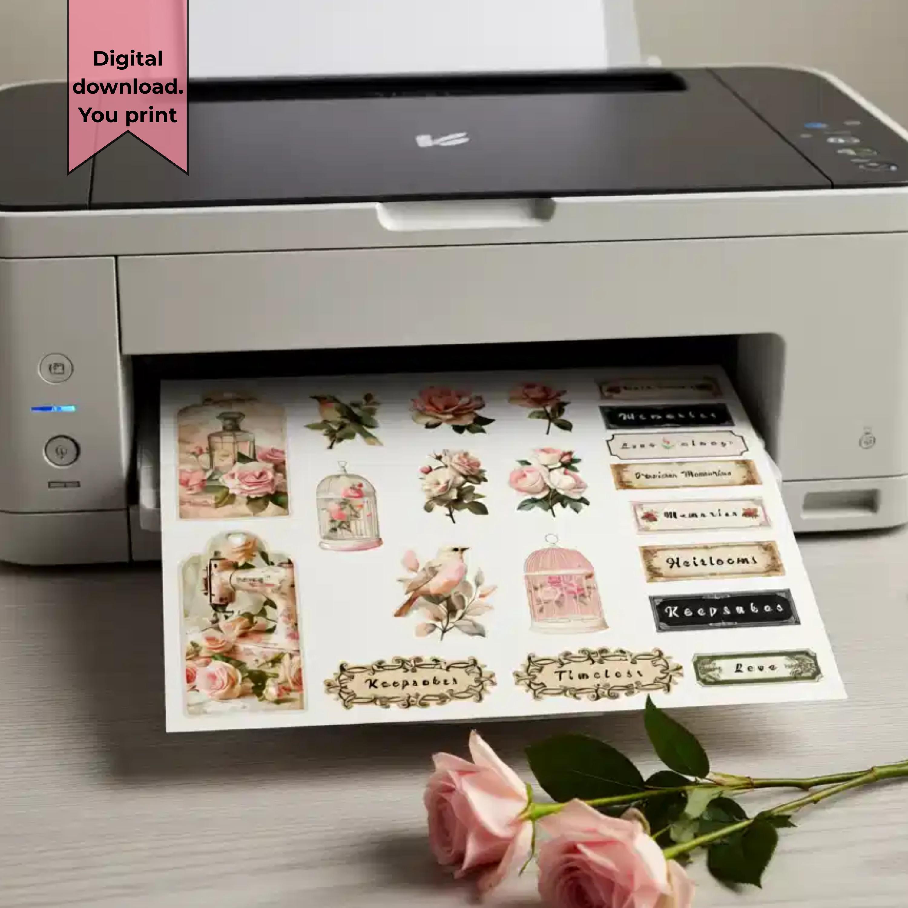 Shabby Chic Loaded Tag Kit, Junk Journal Ephemera, Vintage Rose Pockets ...