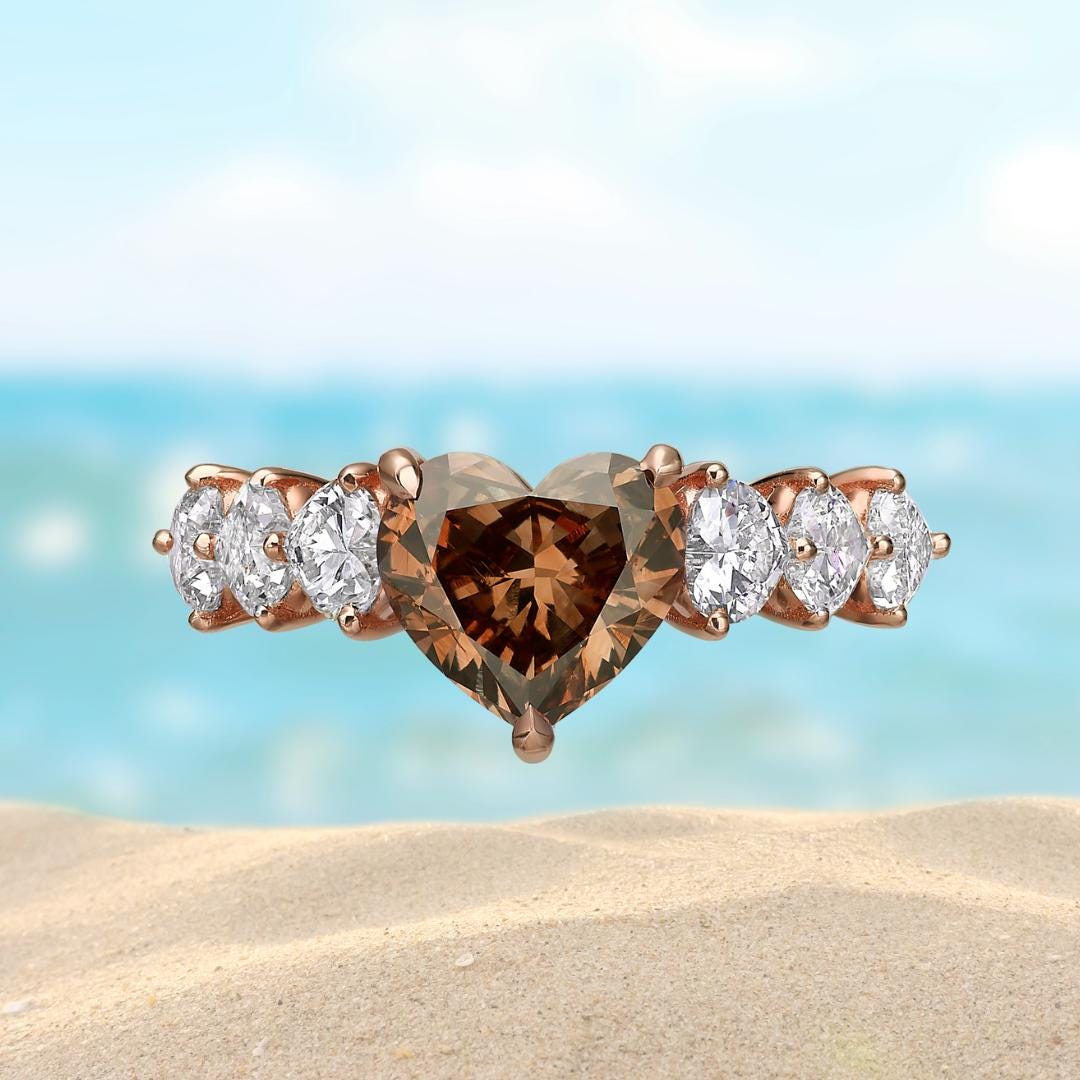 Unique Color Diamond Rings Natural Fancy Color Diamond Ring, 2.30ct Heart Shape FDOB, GIA ...
