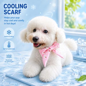 Collare rinfrescante per animali domestici attivato dall'acqua, papillon per cani e gatti, sollievo dal colpo di calore estivo, fascia per il collo riutilizzabile con simpatico motivo a frutta, sciarpa di ghiaccio traspirante.