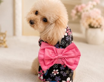 Handmade Dog Kimono Japanese Pet Costume Traditional Cat Yukata Cute Cherry Blossom Puppy Clothes Summer Festival Japanese Dog Clothing