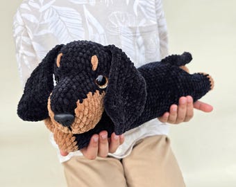 Crochet Dog dachshund Pattern amigurumi simple crochet dog pattern