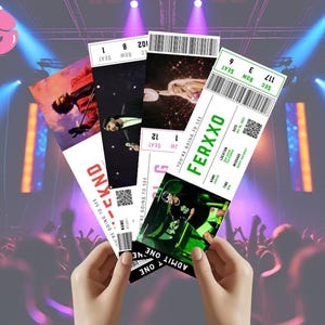 4 Editable Concert Ticket Templates | Surprise Ticket Gift | Custom Concert Ticket