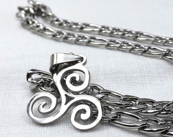 Stainless Steel bdsm jewelry, mature, Triskele jewelry, triskelion necklace, three spiral pendant, bdsm gift