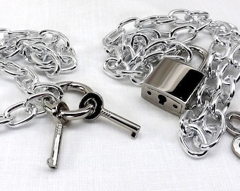 Lock and keys necklace Set Couples Jewelry Gift for dom gift for sub