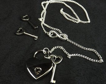 Lock and Key Infinity Necklace mature bdsm "lock and key" lariat & Y necklace locked choker