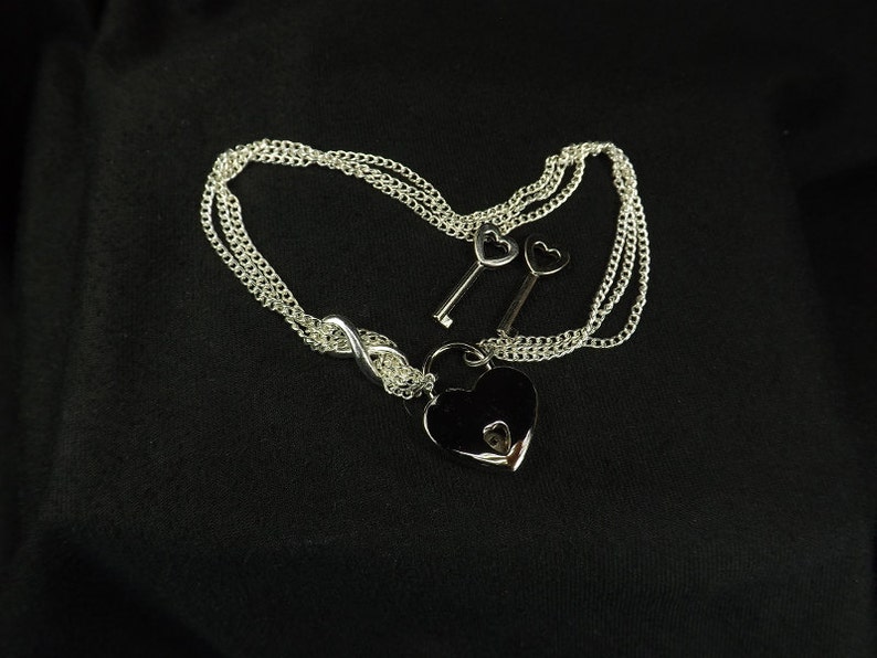 Locking Anklet Infinity Ankle Bracelet Heart Lock Anklet Body Etsy