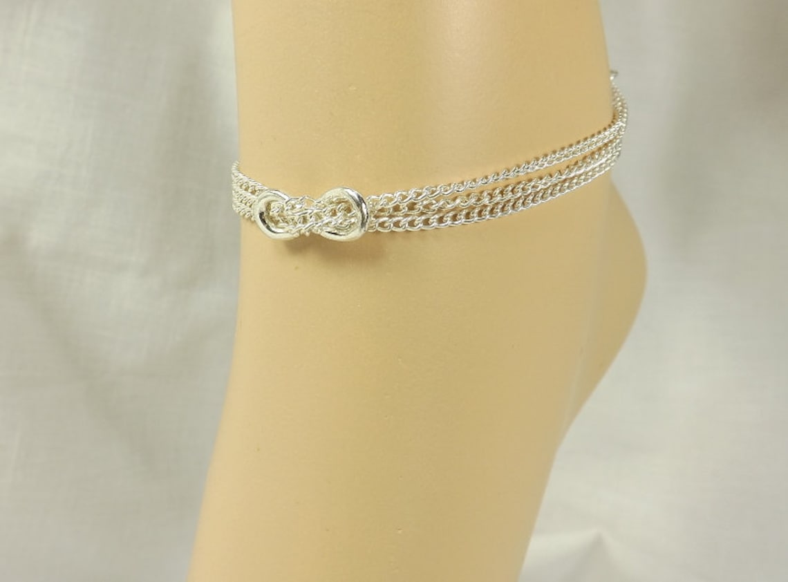 Locking Anklet Infinity Ankle Bracelet Heart Lock Anklet Body Etsy