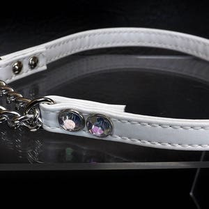 Locking Day Collar Leather locking day collar Heart lock rhinestone bdsm collar mature ddlg babygirl bdsm slave collar image 5