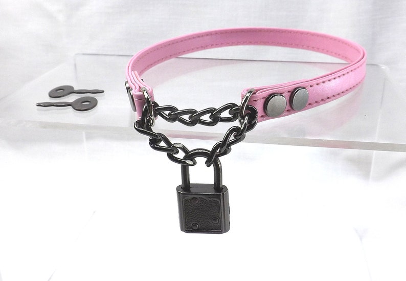 Pink Locking Day Collar Gunmetal Lock and Keys Locking Day - Etsy
