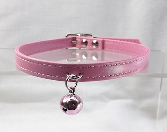 Bdsm collar discreet ddlg collar kitten play mature leather babygirl bdsm day collar bell slave collar leather choker