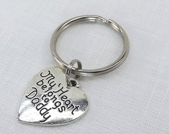 DDLG gift My heart belongs to daddy keyring or collar tag gift for sub under 20