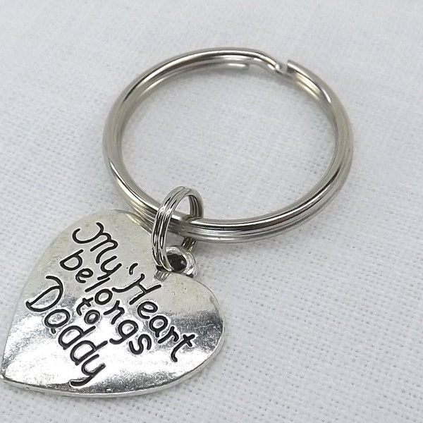 DDLG gift My heart belongs to daddy keyring or collar tag gift for sub under 20