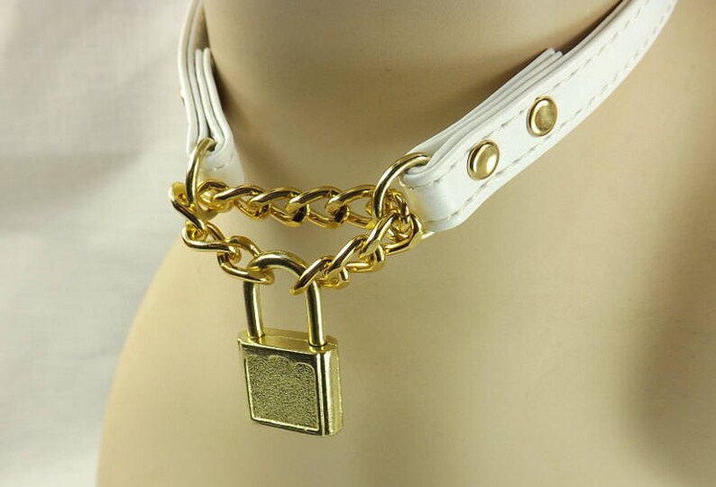 Day Collar Locking O Ring Collar Submissive Collar Gold Color Etsy