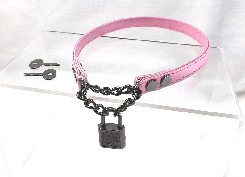 Pink Locking Day Collar Gunmetal Lock and Keys Locking Day Etsy