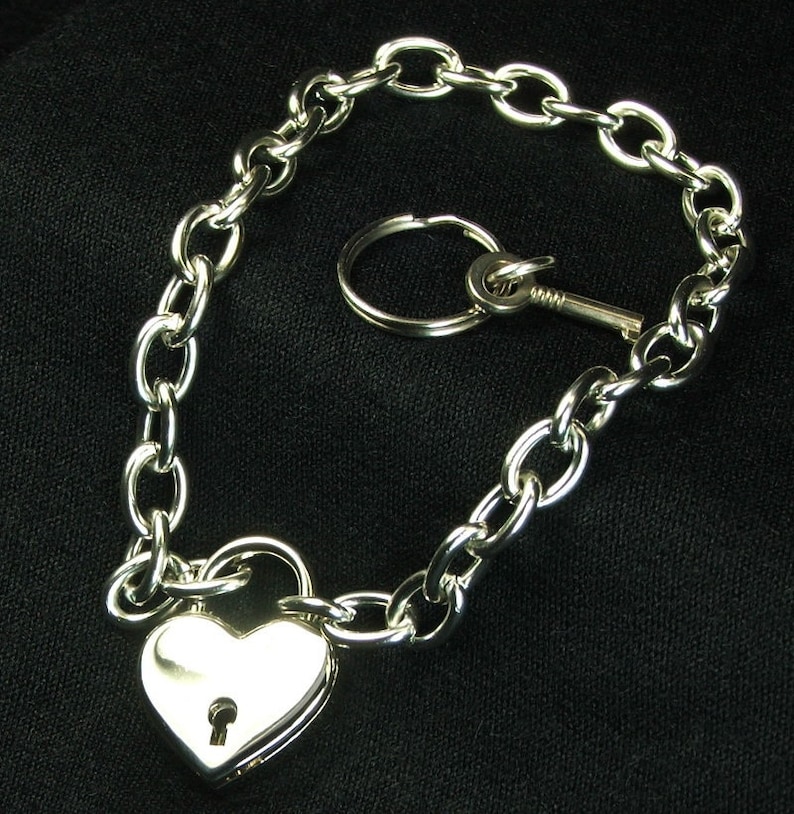 Real Padlock Necklace Locking Chain Heart Lock Choker Day Etsy