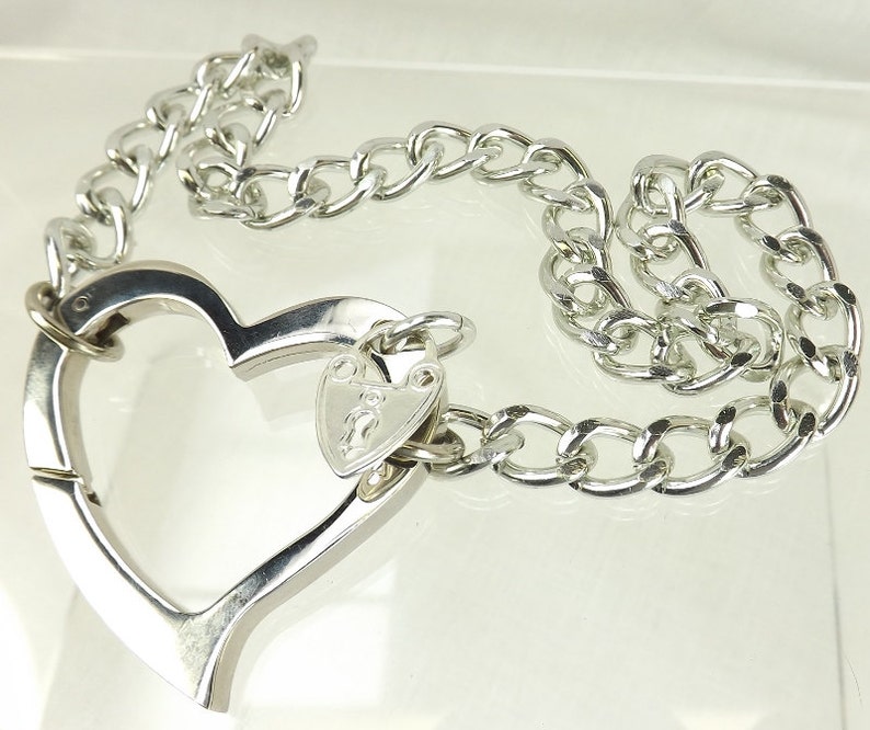 Gold Chain Choker Huge Heart bdsm day Collar discreet submissive jewelry bdsm bondage collar mature bdsm choker
