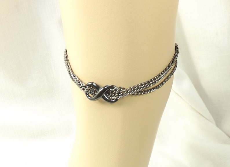 Infinity Ankle Bracelet Multi Chain Anklet body jewelry Infinty Anklet mature bdsm gift image 1