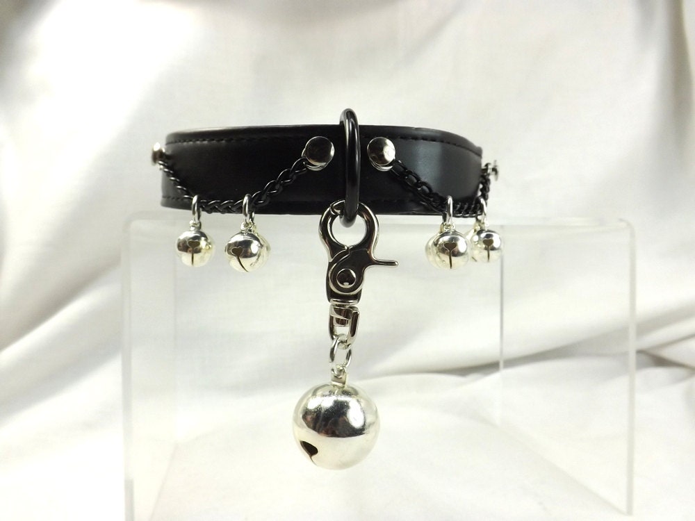 Locking Buckle Collar with Chains and Bells and 25mm bell clip Etsy