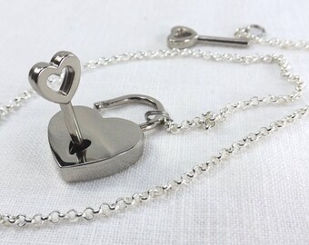 bdsm jewelry submissive jewelry heart lock necklace mature locking jewelry