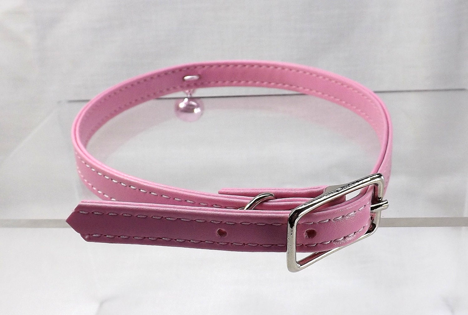 Bdsm collar discreet ddlg collar kitten play leather babygirl bdsm day collar bell slave collar leather choker - product images  of 