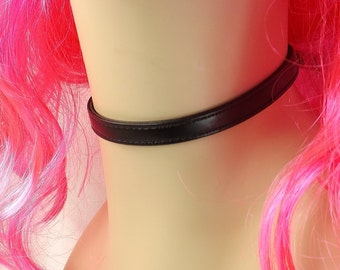 Discreet Day collar Submissive collar slave collar mature black leather day collar