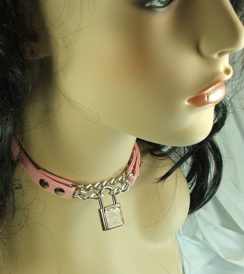 Bdsm Locking Day Collar Choker Mature Slave Collar Submissive Etsy