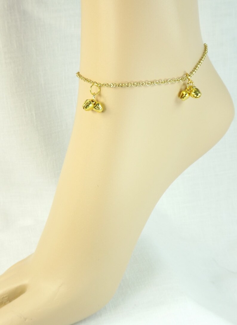 Ankle Bracelet Gold Bells Bdsm Anklet Mature Fetish Foot Etsy