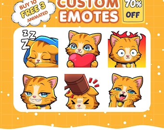Custom Chibi Anime Emotes for Twitch, Discord Streamers (PNG, GIF)