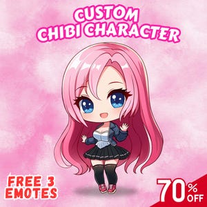 Custom Cute Chibi Anime Character Commission Cute Anime | Chibi Art | Fanart Chibi | Chibi PFP | Chibi Ilustration | Chibi Pet | Cute Chibi
