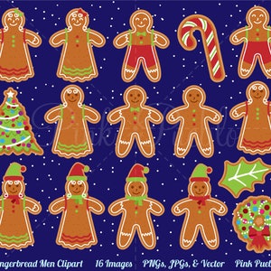 Lebkuchen-Cookie-Clipart, Lebkuchen-Mann-Clip-Art, Weihnachten Lebkuchen Clipart - kommerziellen und persönlichen Gebrauch