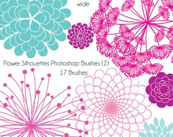 MEGA PACK Rainbow Flower Silhouettes Clipart Clip Art Flower