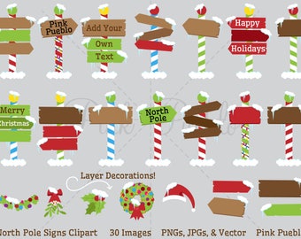 North Pole Clipart | Etsy