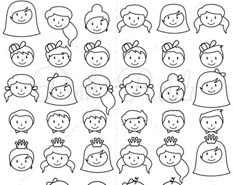 huge pack of stick figure clipart clip art vectors stick etsy