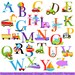 Transportation Alphabet Clipart Clip Art, Construction Alphabet, Uppercase - Commercial and Personal Use 