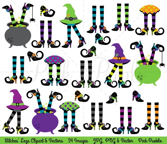 Halloween Clipart Witches Legs Clip Art Witches Feet Etsy