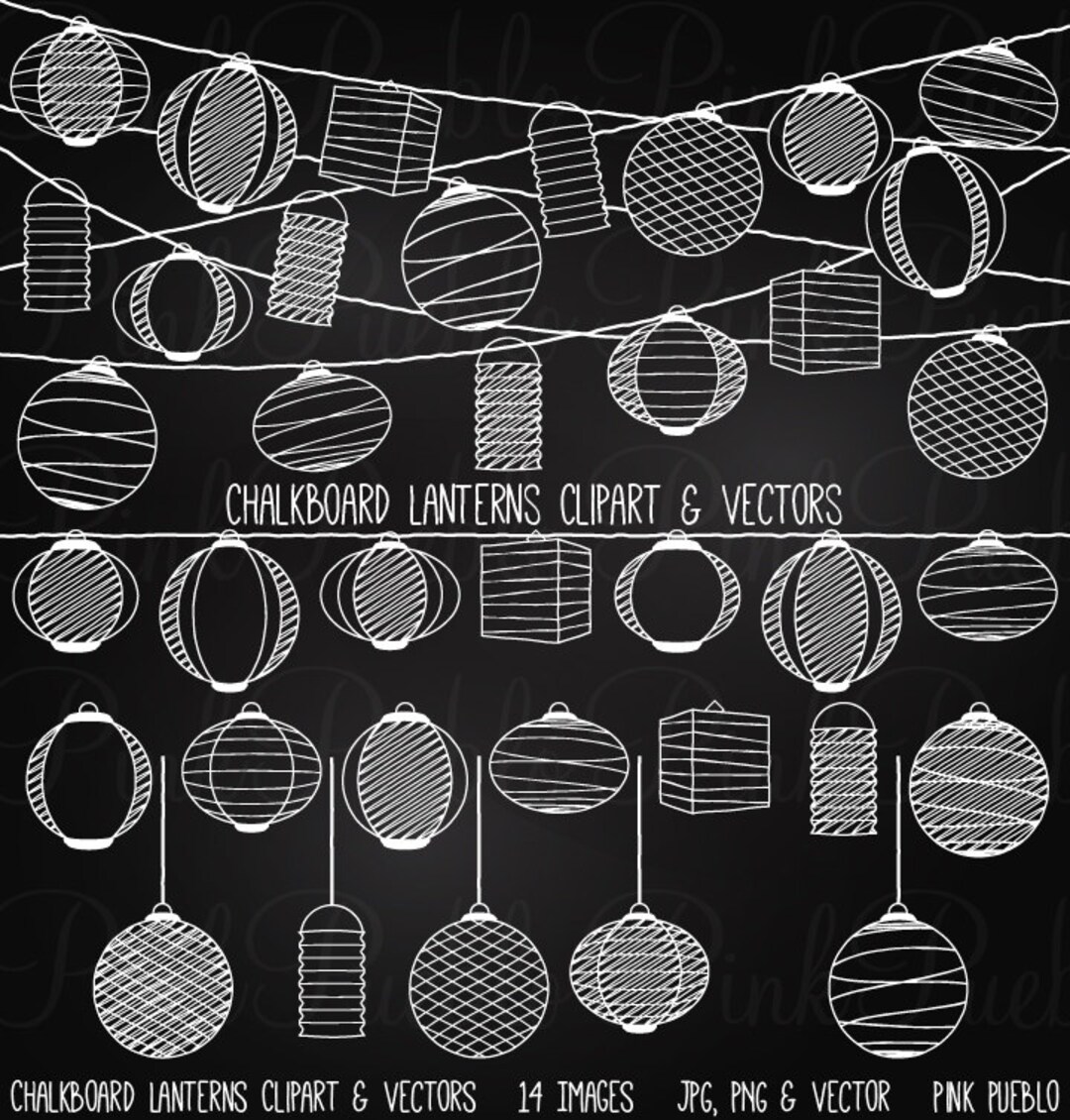 Chalkboard Paper Hanging Lantern Clipart Clip Art Vectors, Chalk ...