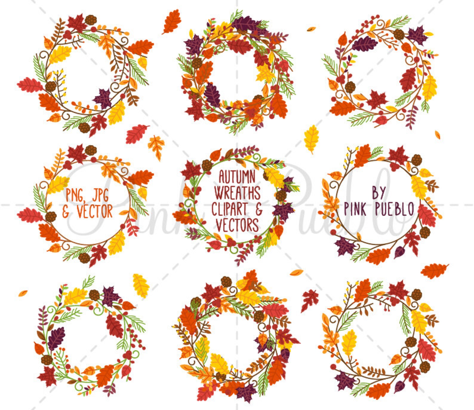 Thanksgiving Wreath Clipart Clip Art Thanksgiving Flowers - Etsy